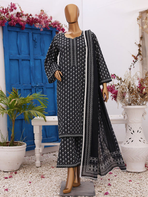 Black Obsession By MTF Digital Printed Lawn 03 Pcs Unstitched Suit D05 - Summer Collection