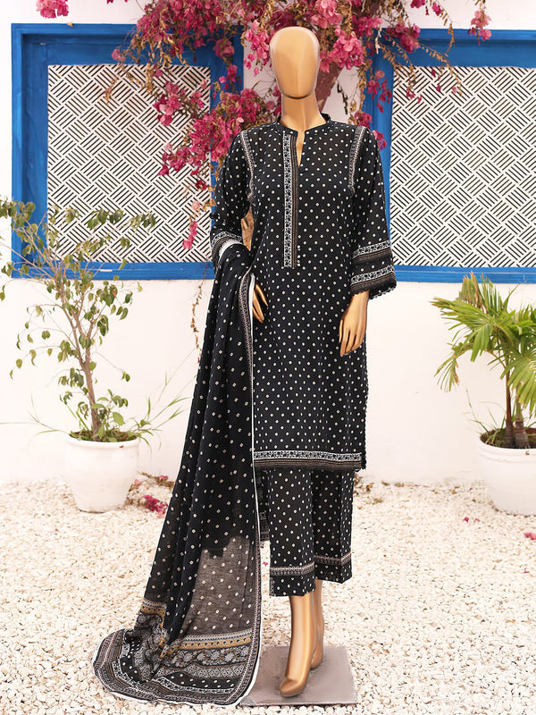Black Obsession By MTF Digital Printed Lawn 03 Pcs Unstitched Suit D06 - Summer Collection