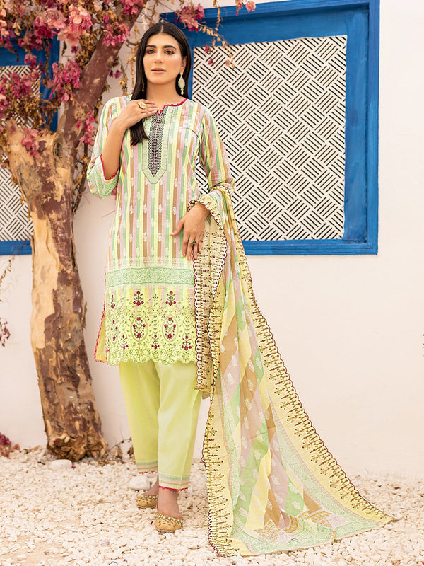 Dilkash Vol 3 By MTF Printed Chikankari Embroidered Lawn 03 Pcs Unstitched Suit D04 - Summer Collection