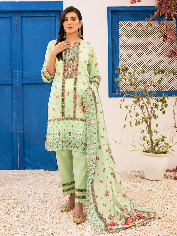 Dilkash Vol 3 By MTF Printed Chikankari Embroidered Lawn 03 Pcs Unstitched Suit D06 - Summer Collection