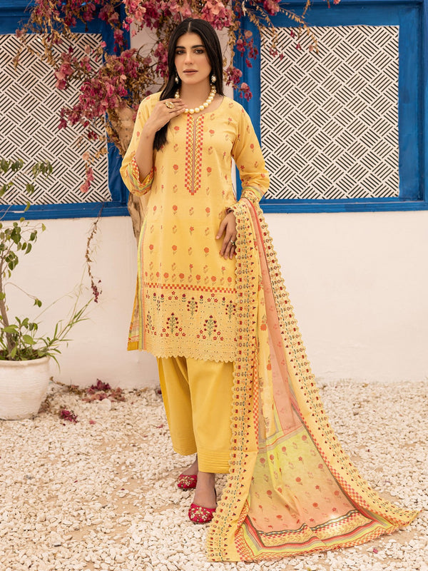 Dilkash Vol 3 By MTF Printed Chikankari Embroidered Lawn 03 Pcs Unstitched Suit D02 - Summer Collection