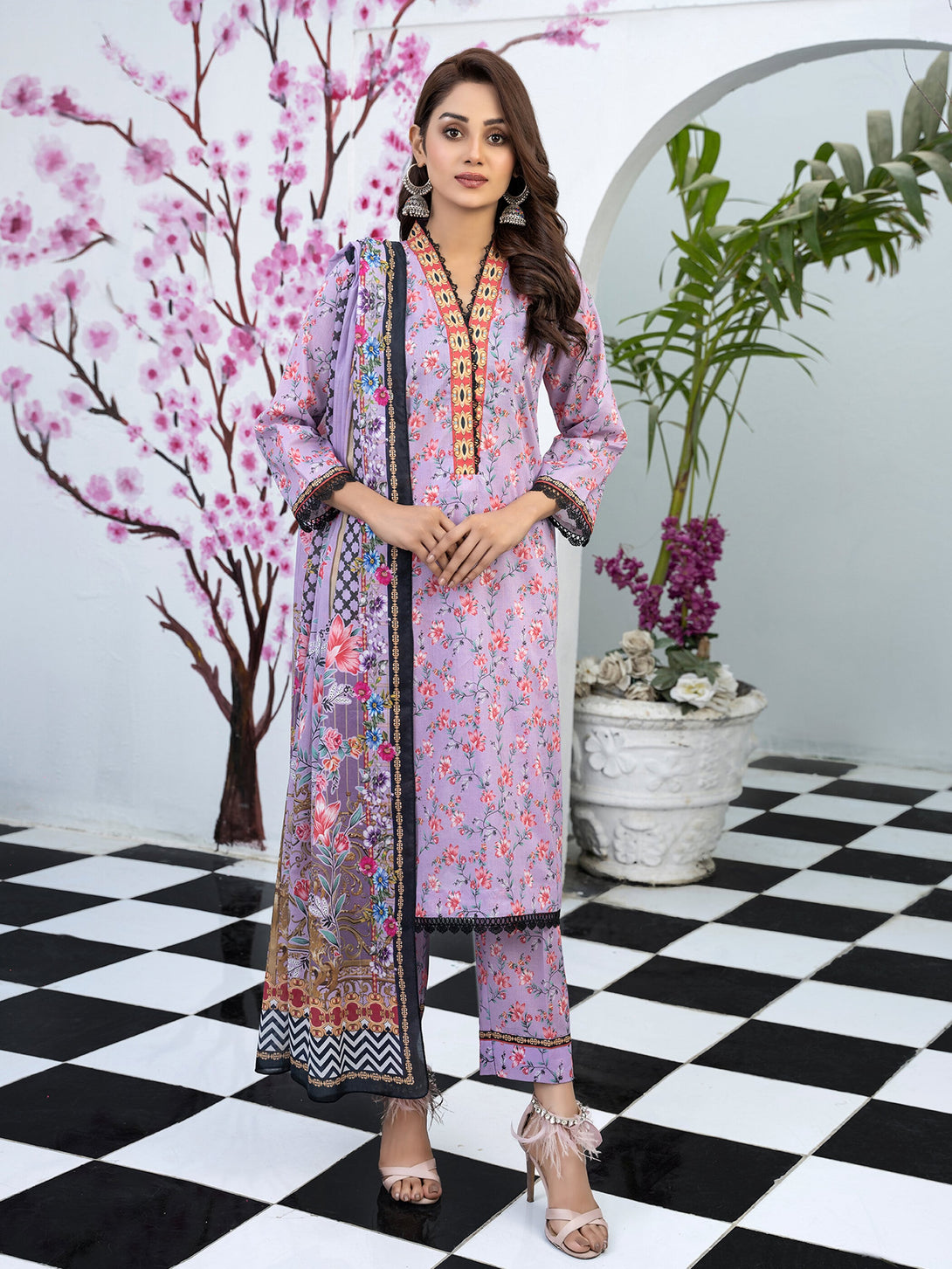 Mehak Digital Printed Lawn 03 Pcs Unstitched Suit D01-Summer Collectio ...