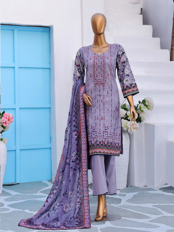 Safira By MTF Digital Printed Heavy Embroidered Doria Cotton Collection | Unstitched Suit D01