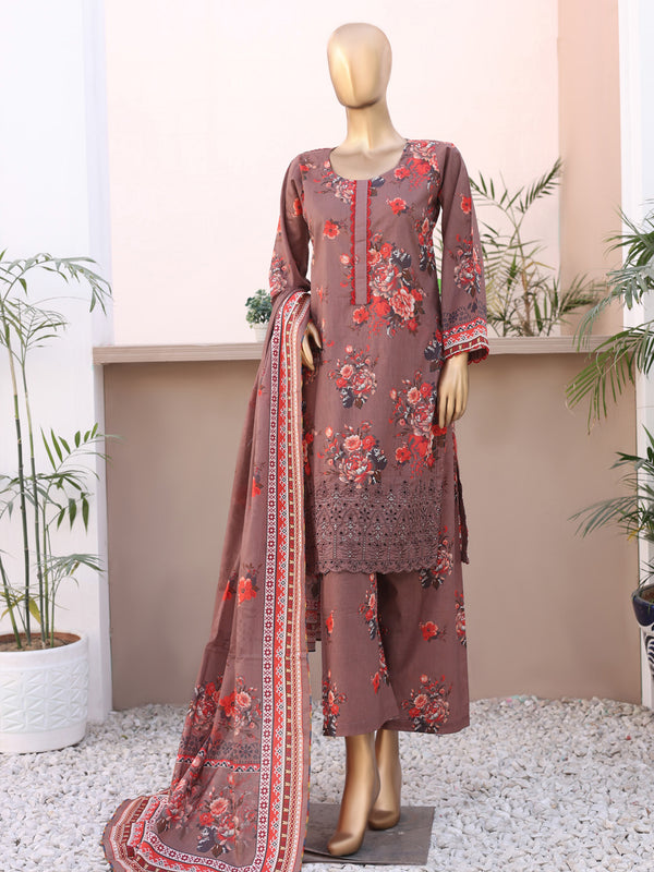 Remola By Ruqayyahs Digital Printed Chikankari Embroidered Lawn | Unstitched Suit D01