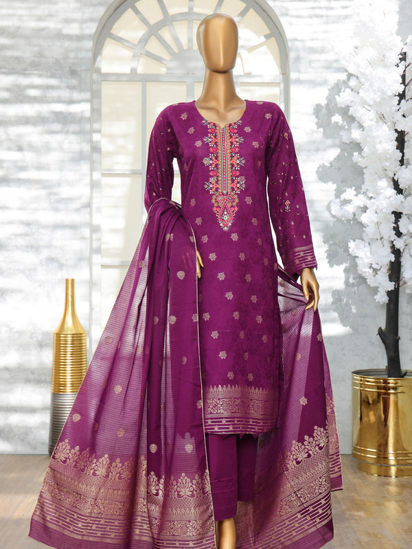 Muskan v2 By MTF Dyed Embroidered Jacquard Lawn Collection | Unstitched Suit D01