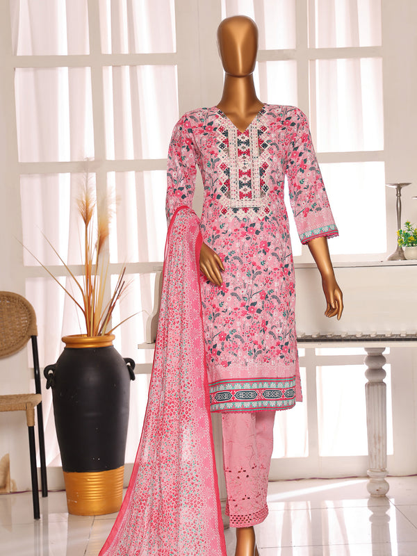 Feeha By MTF Digital Printed Doria Embroidered Lawn Collection | Unstitched Suit D01