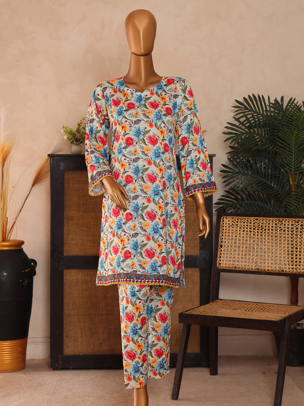 Tamanna By MTF Digital Printed Viscose Lilen Allover 2 Piece | Unstitched Suit D01