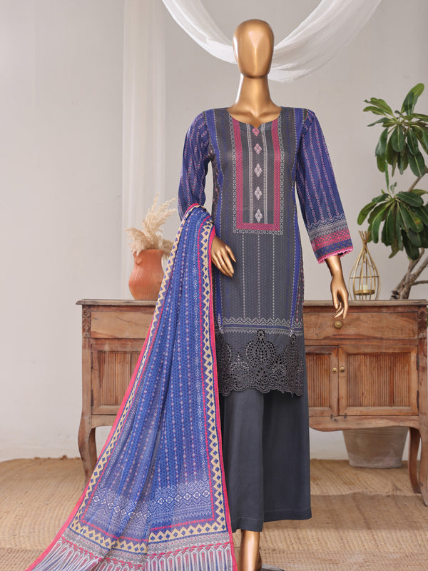 Rivage By MTF Digital Printed Embroidered Lawn | Unstitched Suit D01