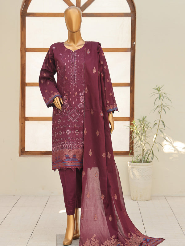 Afsanay By MTF Dyed Jacquard Heavy Embroidered Baroshia Cotton Collection | Unstitched Suit D02