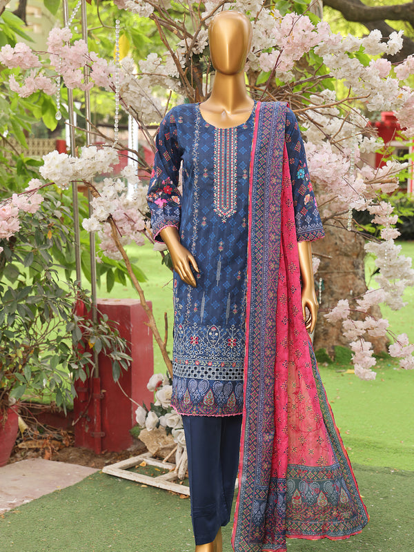 Amira Vol-2 By MTF Digital Printed Embroidered Lawn | Unstitched Suit D02
