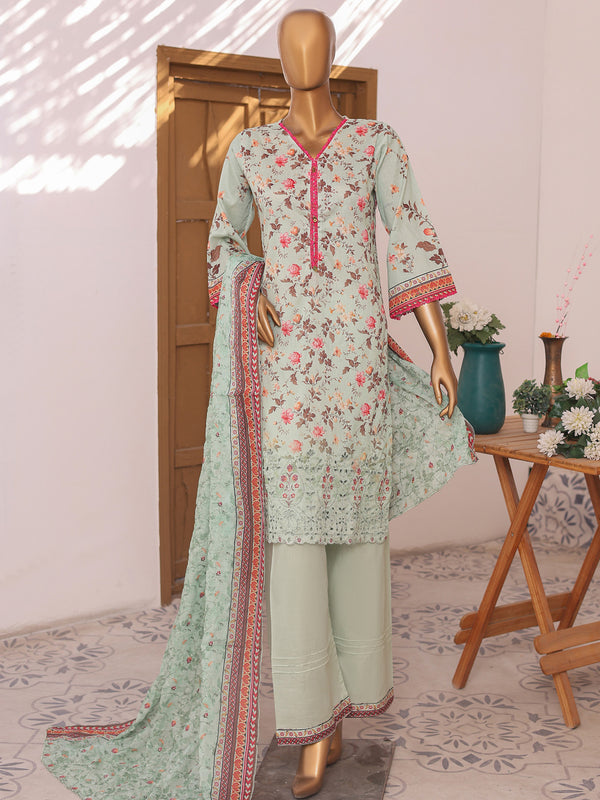 Emma Rose By MTF Digital Printed Embroidered Chikankari Lawn | Unstitched Suit D02