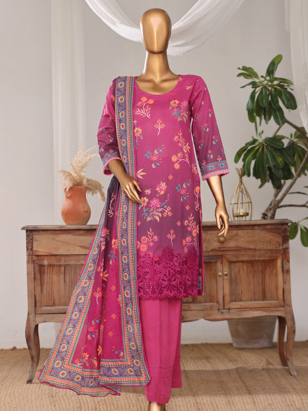 Rivage By MTF Digital Printed Embroidered Lawn | Unstitched Suit D02