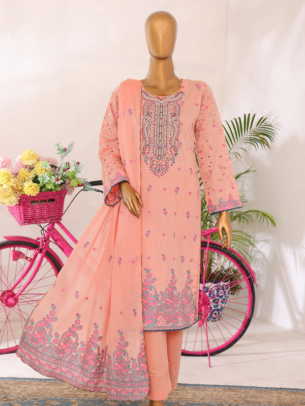 Muskan By MTF Dyed Bana Dora Embroidered Jacquard Lawn with Chikankari Sleeves  | Unstitched Suit D02