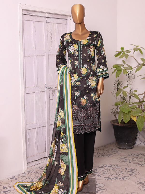 Jasmine Vol # 2 By MTF Digital Printed Embroidered Chikankari Lawn | Unstitched Suit D02