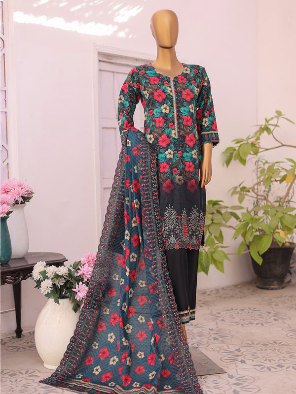 Fasana Vol # 2 By MTF Digital Printed Embroidered Khaddar Slub | Unstitched Suit D02