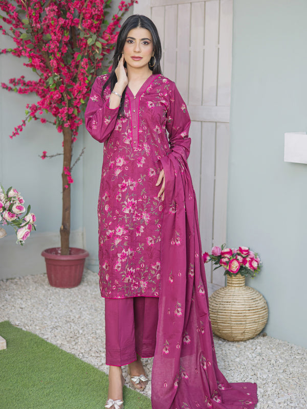 Ossm By MTF Dyed Doria Heavy Embroidered Cotton Collection | Unstitched Suit D02