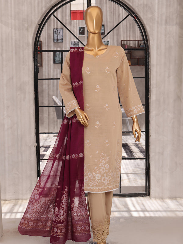 Sunflora By MTF Dyed Bana Dora Jacquard Lawn | Unstitched Suit D02