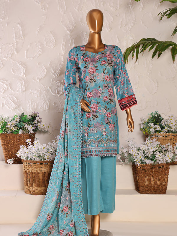 Rang-e-Meraas By MTF Digital Printed Embroidered Slub Khaddar Collection | Unstitched Suit D02