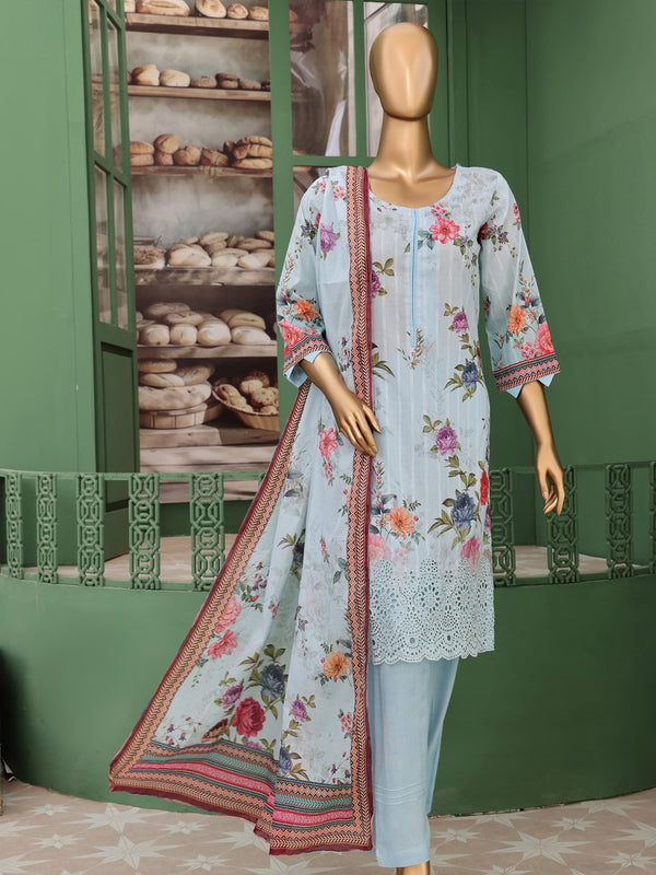 Vivari -Vol # 2 By MTF Digital Printed Doria Chikankari Lawn | Unstitched Suit D02