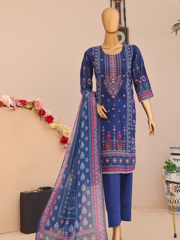 Femi vol 2 By MTF Digital Printed Embroidered Lawn | Unstitched Suit D02