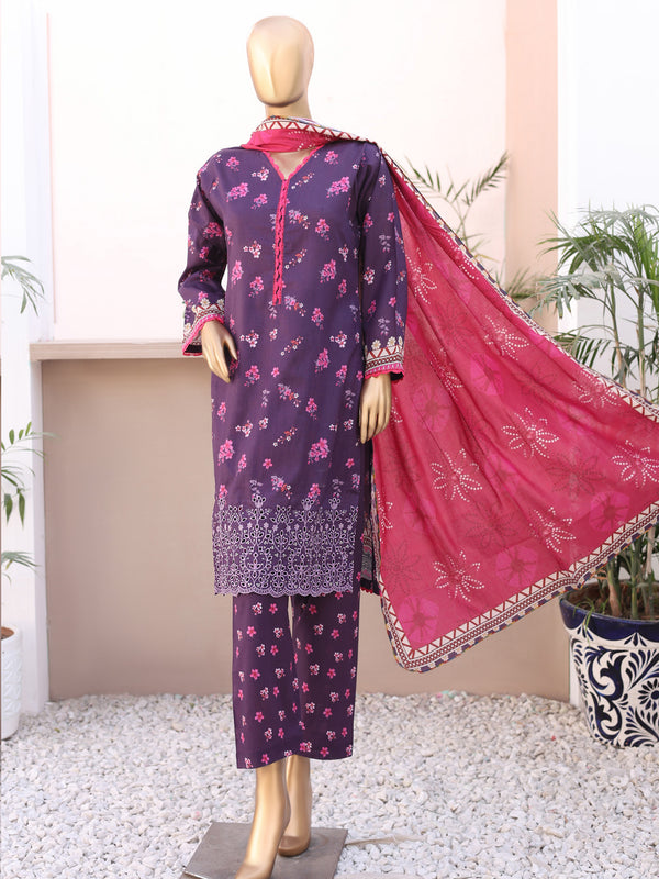 Remola By Ruqayyahs Digital Printed Chikankari Embroidered Lawn | Unstitched Suit D02