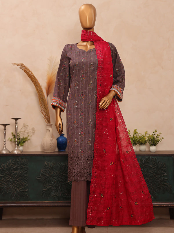 Naghma By MTF Digital Printed Doria Embroidered Chikankari Cotton Collection | Unstitched Suit D03