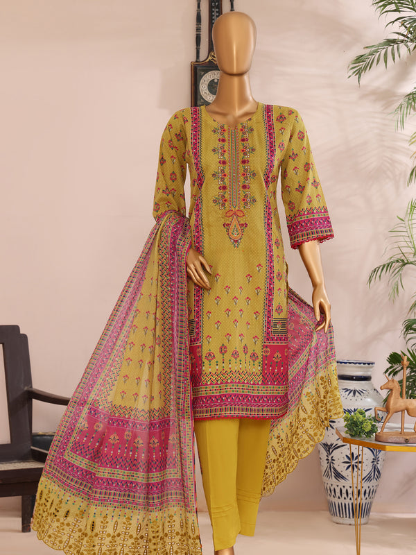 Femi vol 2 By MTF Digital Printed Embroidered Lawn | Unstitched Suit D03