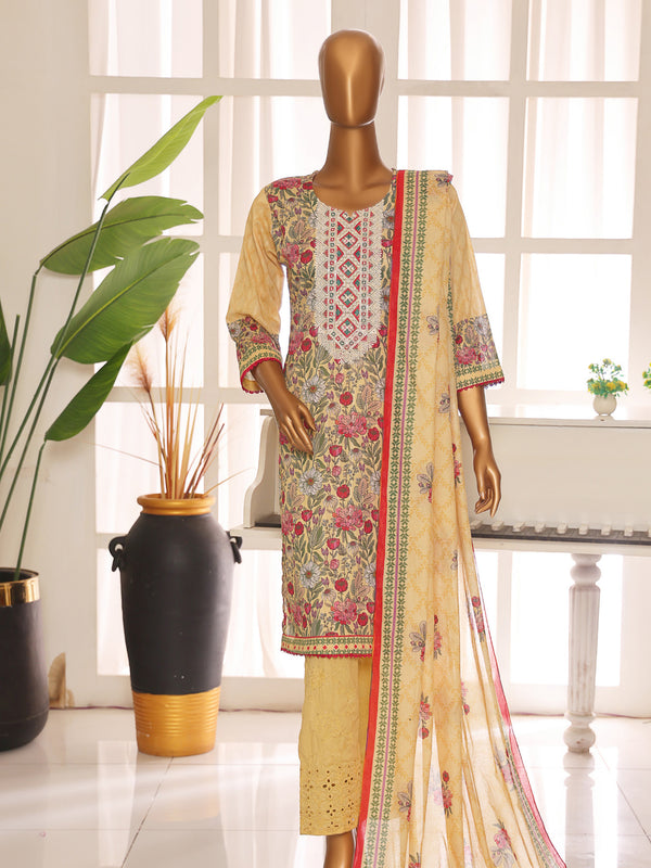Feeha By MTF Digital Printed Doria Embroidered Lawn Collection | Unstitched Suit D03