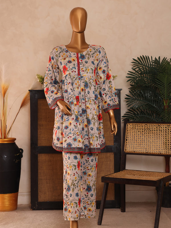 Tamanna By MTF Digital Printed Viscose Lilen Allover 2 Piece | Unstitched Suit D03