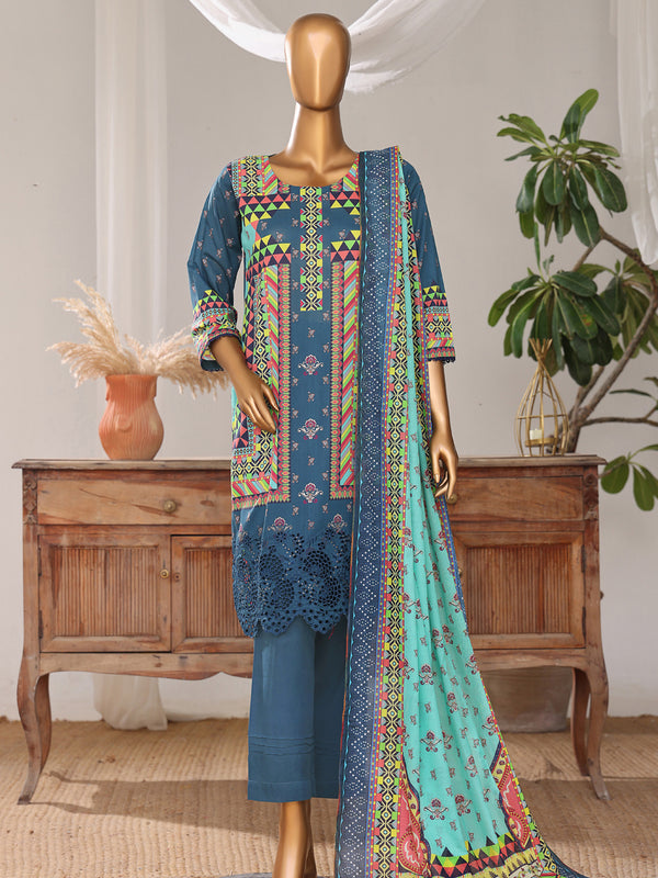 Rivage By MTF Digital Printed Embroidered Lawn | Unstitched Suit D03