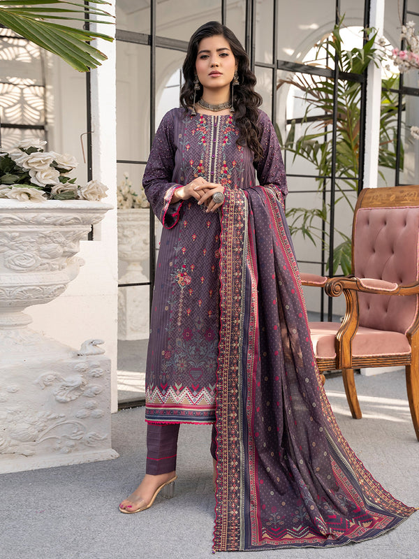 Virsa Digital Printed Embroidered Lawn With Chikankari 03 Pcs Unstitched Suit D04-Winter Collection