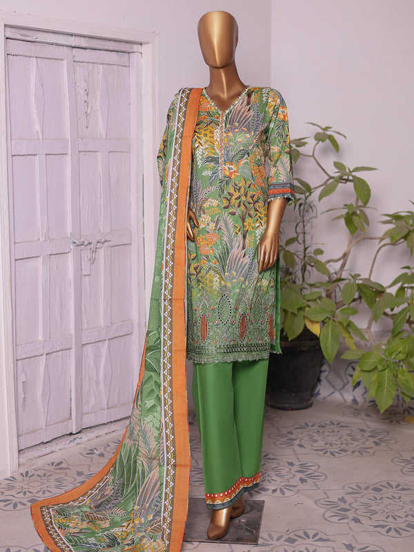 Jasmine Vol # 2 By MTF Digital Printed Embroidered Chikankari Lawn | Unstitched Suit D04