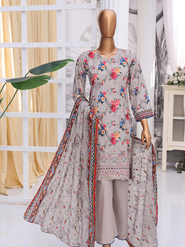 Gulabo By MTF Digital Printed Embroidered Super Fine Pima Cotton Collection | Unstitched Suit D04