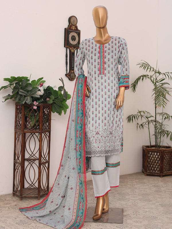 Emma Rose V3 By MTF Digital Printed Doria Embroidered Lawn | Unstitched Suit D04