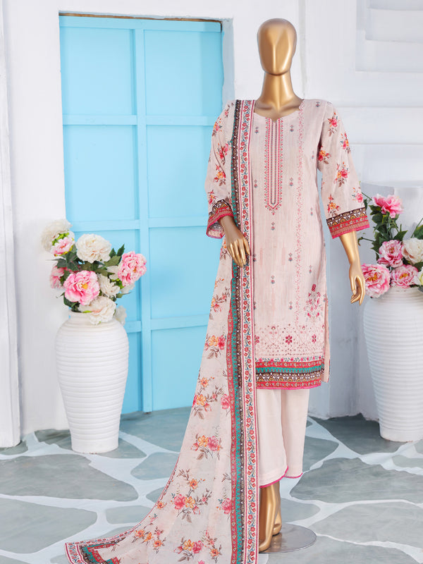 Safira By MTF Digital Printed Heavy Embroidered Doria Cotton Collection | Unstitched Suit D04