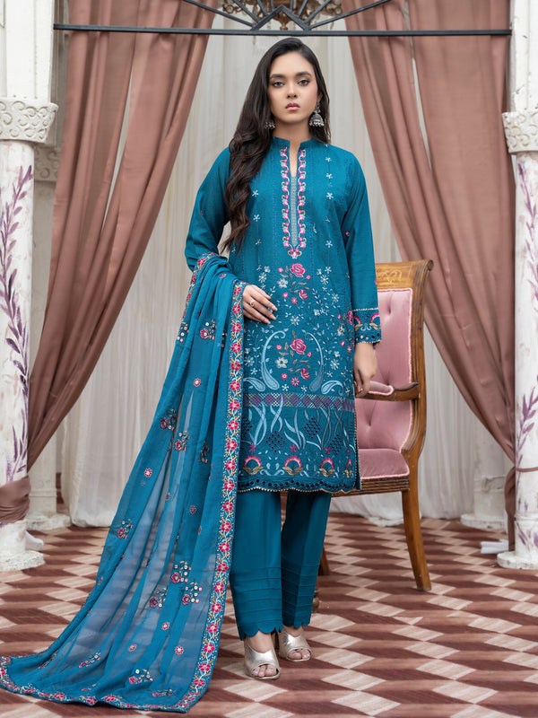 AARZOO Embroidered Cotton 03 Pcs Unstitched Suit 06-Winter Collection