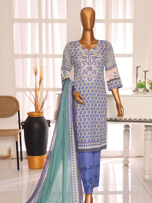 Feeha By MTF Digital Printed Doria Embroidered Lawn Collection | Unstitched Suit D05