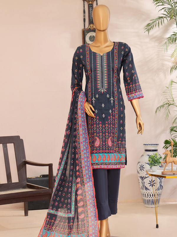 Femi vol 2 By MTF Digital Printed Embroidered Lawn | Unstitched Suit D05