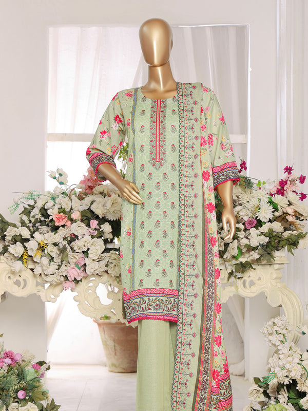Dilkush v1 By MTF Digital Printed Embroidered Slub Khaddar | Unstitched Suit D05