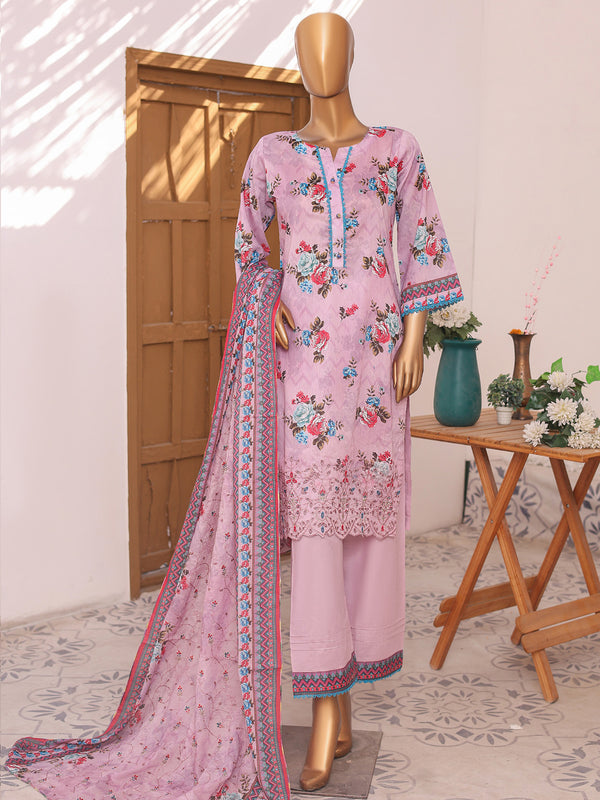 Emma Rose By MTF Digital Printed Embroidered Chikankari Lawn | Unstitched Suit D05