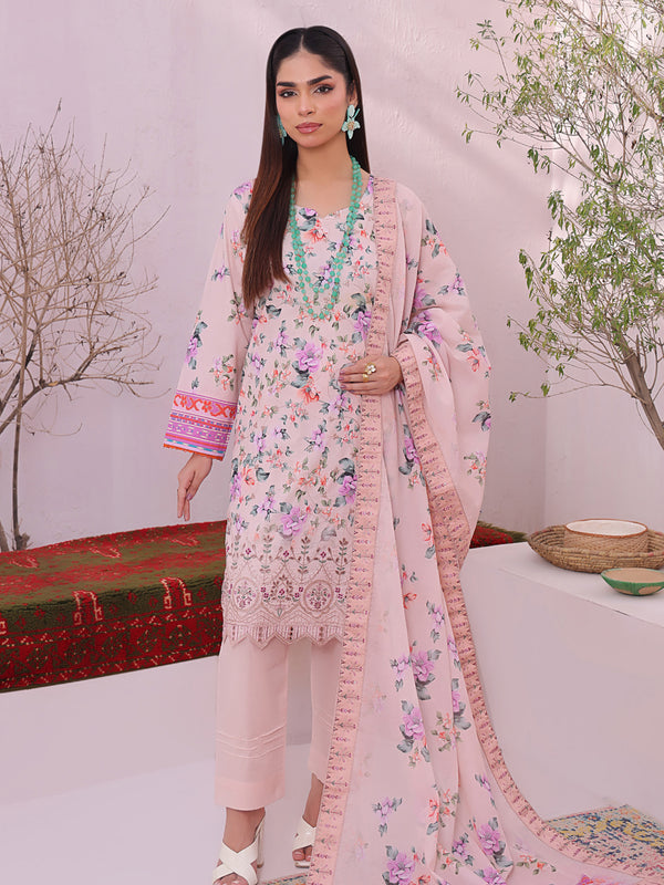 Amaya By MTF Digital Printed Embroidered Pima Cotton Collection | Unstitched Suit D05