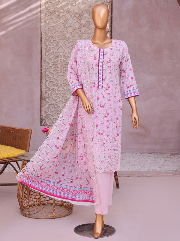 Lashkara By MTF Digital Printed Embroidered Chikankari Doria Lawn | Unstitched Suit D05