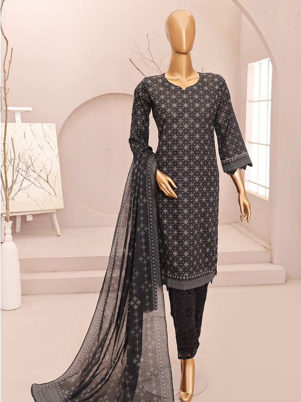 Forever Black Series By MTF Digital Printed Doria Lawn | Unstitched Suit D05
