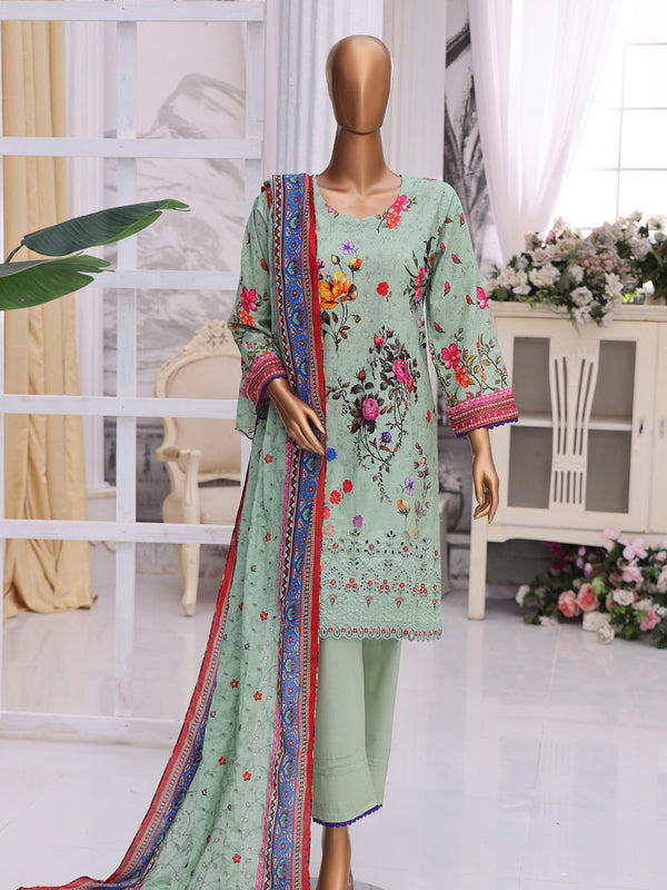 Gulabo By MTF Digital Printed Embroidered Super Fine Pima Cotton Collection | Unstitched Suit D05