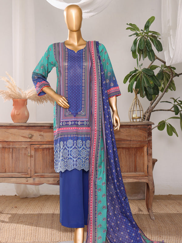Rivage By MTF Digital Printed Embroidered Lawn | Unstitched Suit D05