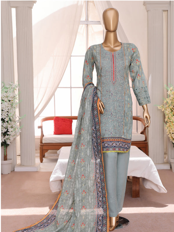 Phulkari By MTF Digital Printed Embroidered Lawn | Unstitched Suit D05