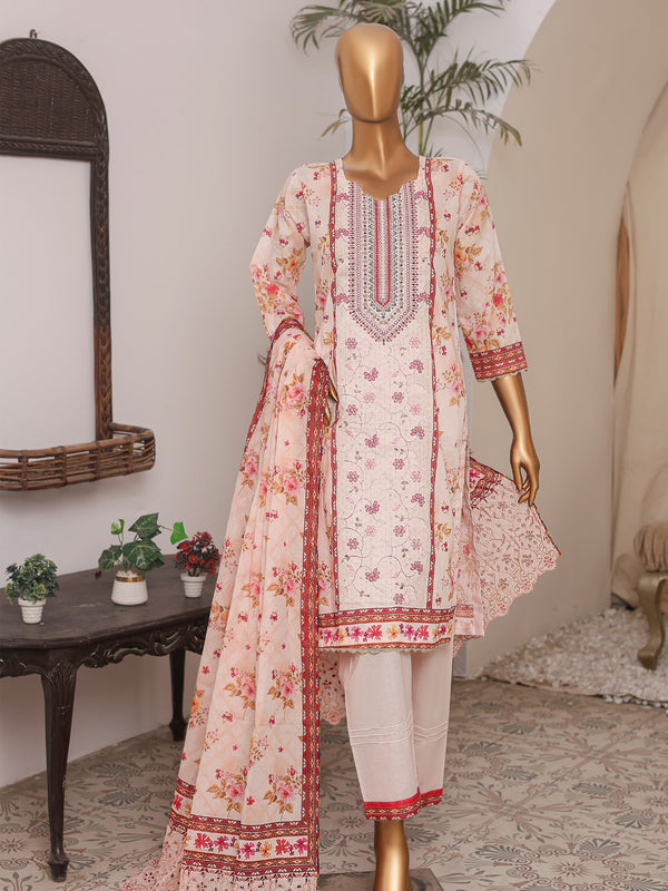 Femi By MTF Digital Printed Embroidered Lawn | Unstitched Suit D06