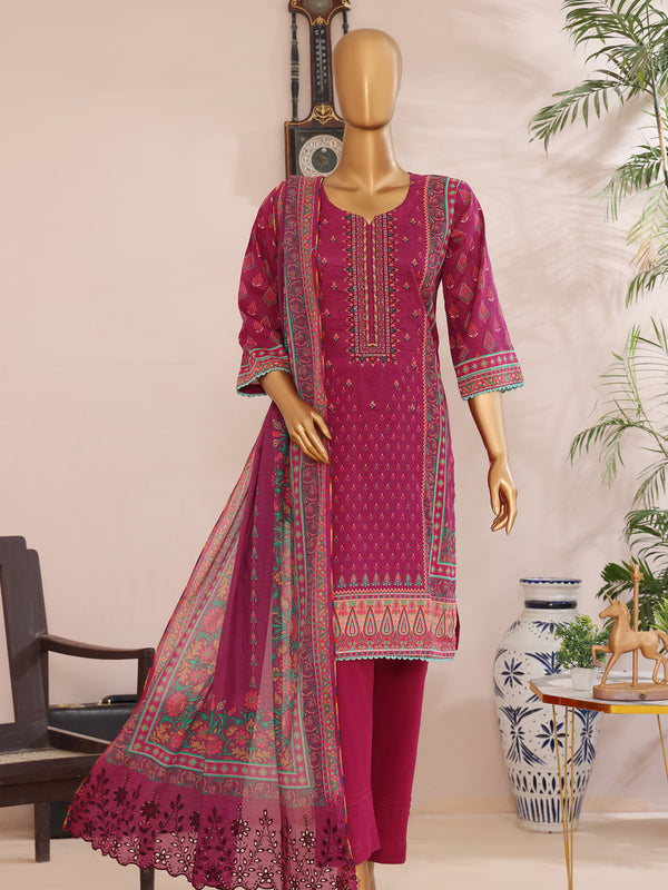 Femi vol 2 By MTF Digital Printed Embroidered Lawn | Unstitched Suit D06