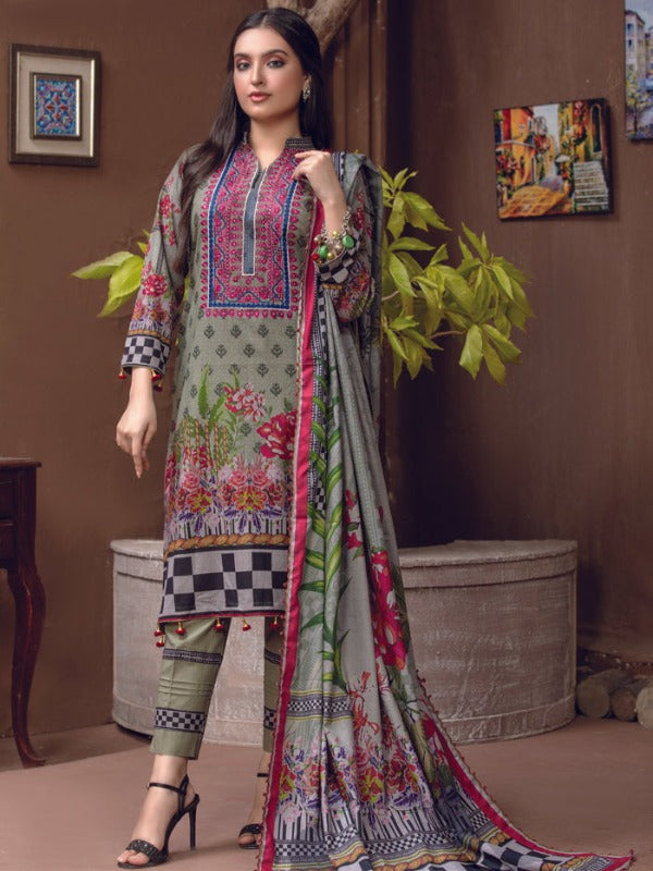 Chimera By MTF Digital Printed Embroidered Dhanak 03 Pcs Unstitched Suit D06