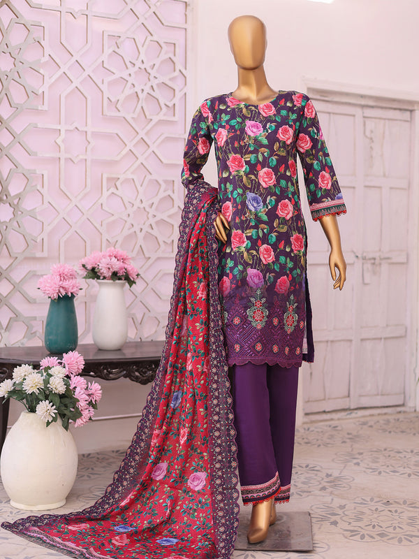 Fasana Vol # 2 By MTF Digital Printed Embroidered Khaddar Slub | Unstitched Suit D06